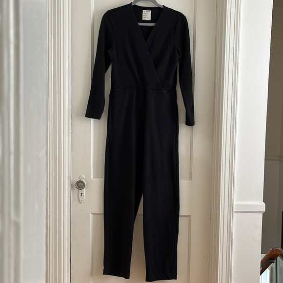 Long Sleeve Jumpsuit 100% Organic Cotton Knit Stretch Onesie Size Small - Picture 1 of 14